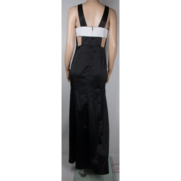 Dress Maxi Full Gown Black White - Picture 2 of 3